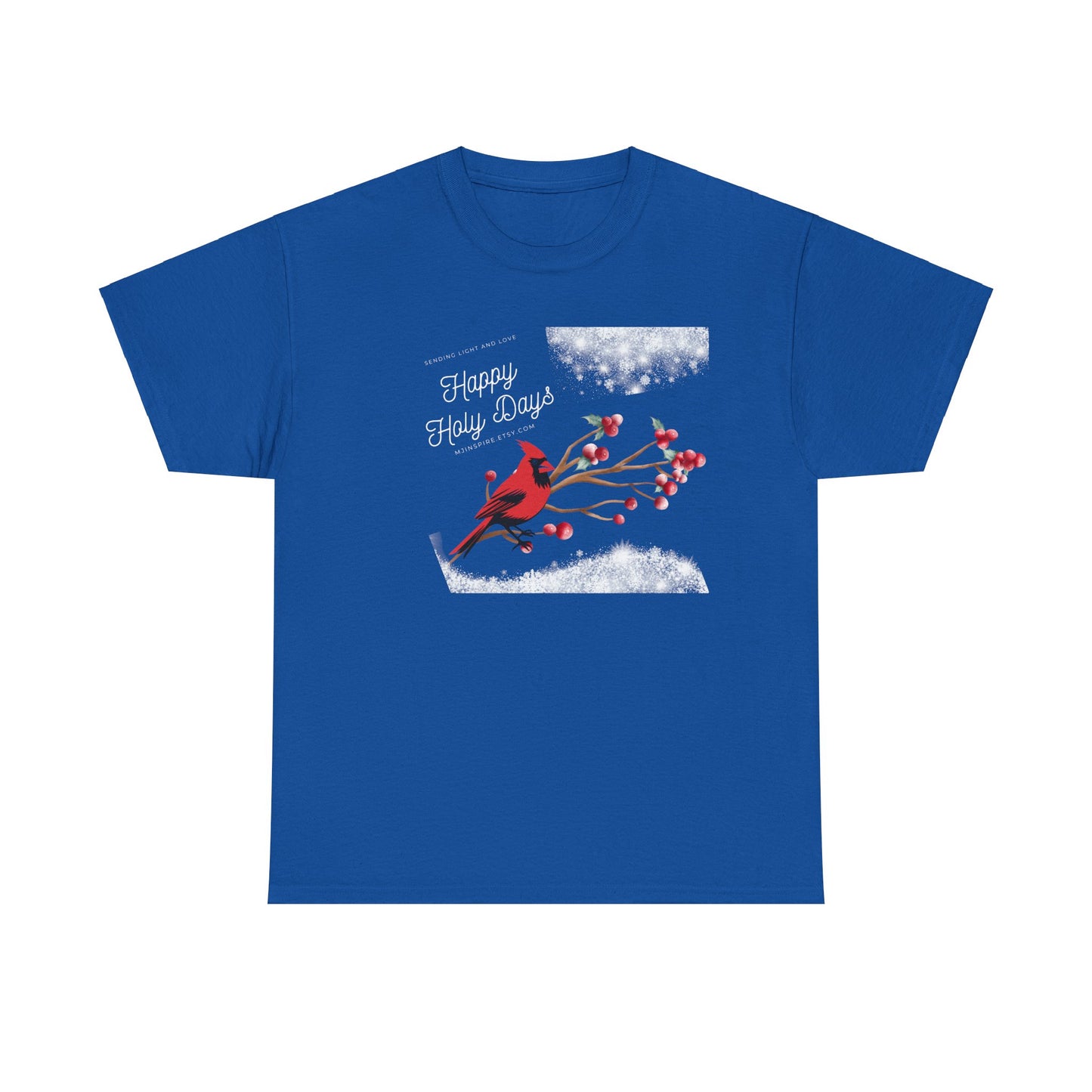 T-Shirt, Happy Holy Days Unisex T-shirt, Christmas Holiday T-shirt, Tee Shirt With Cardinal, Cotton T-shirt, Christmas Gift Shirt