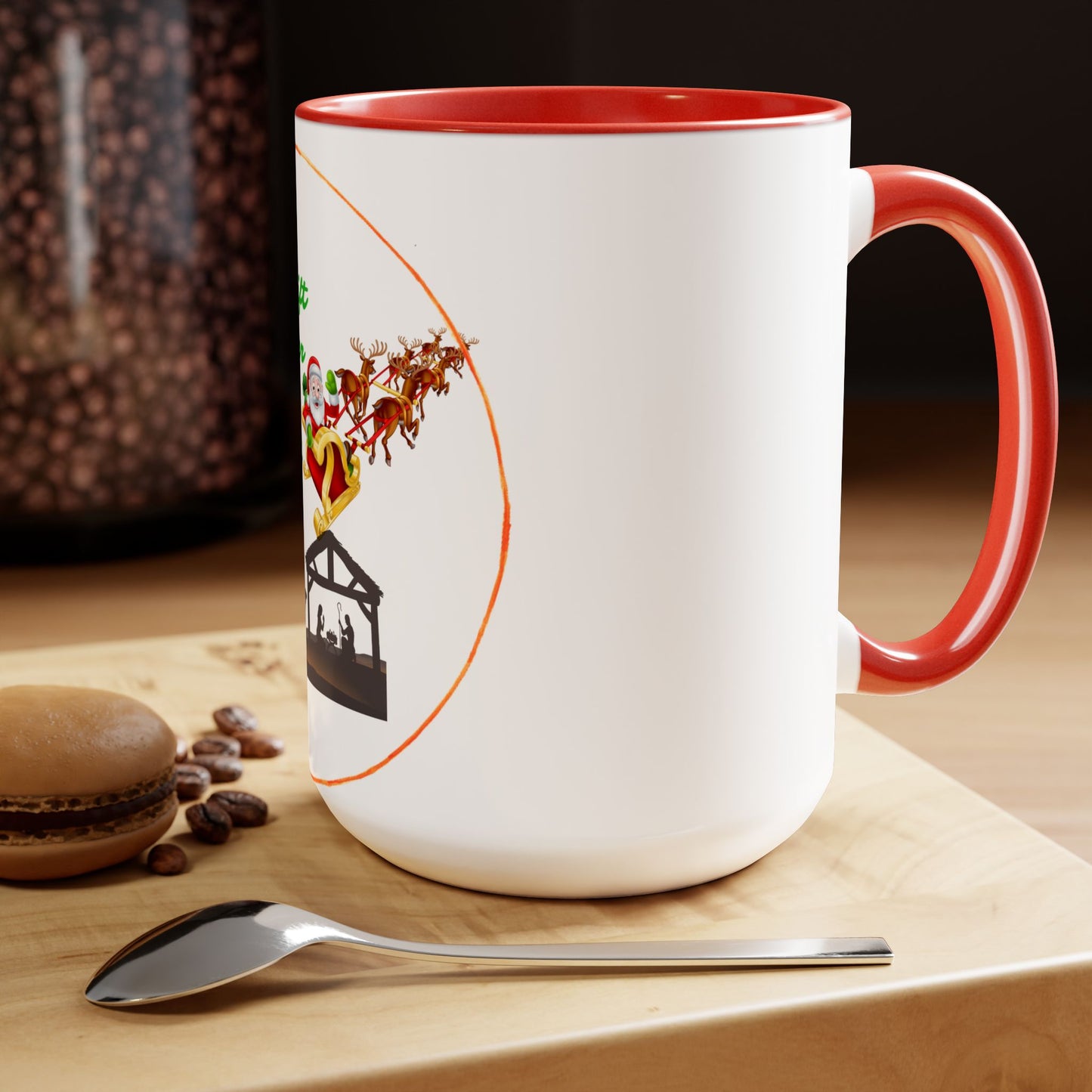 Coffee Mugs Two Toned 15oz, Santa's Special Gift CoffeeTea Mug, Christmas Coffee Mug, Faith Gift, Inspirational Quote Gift, Holiday Gift Mug