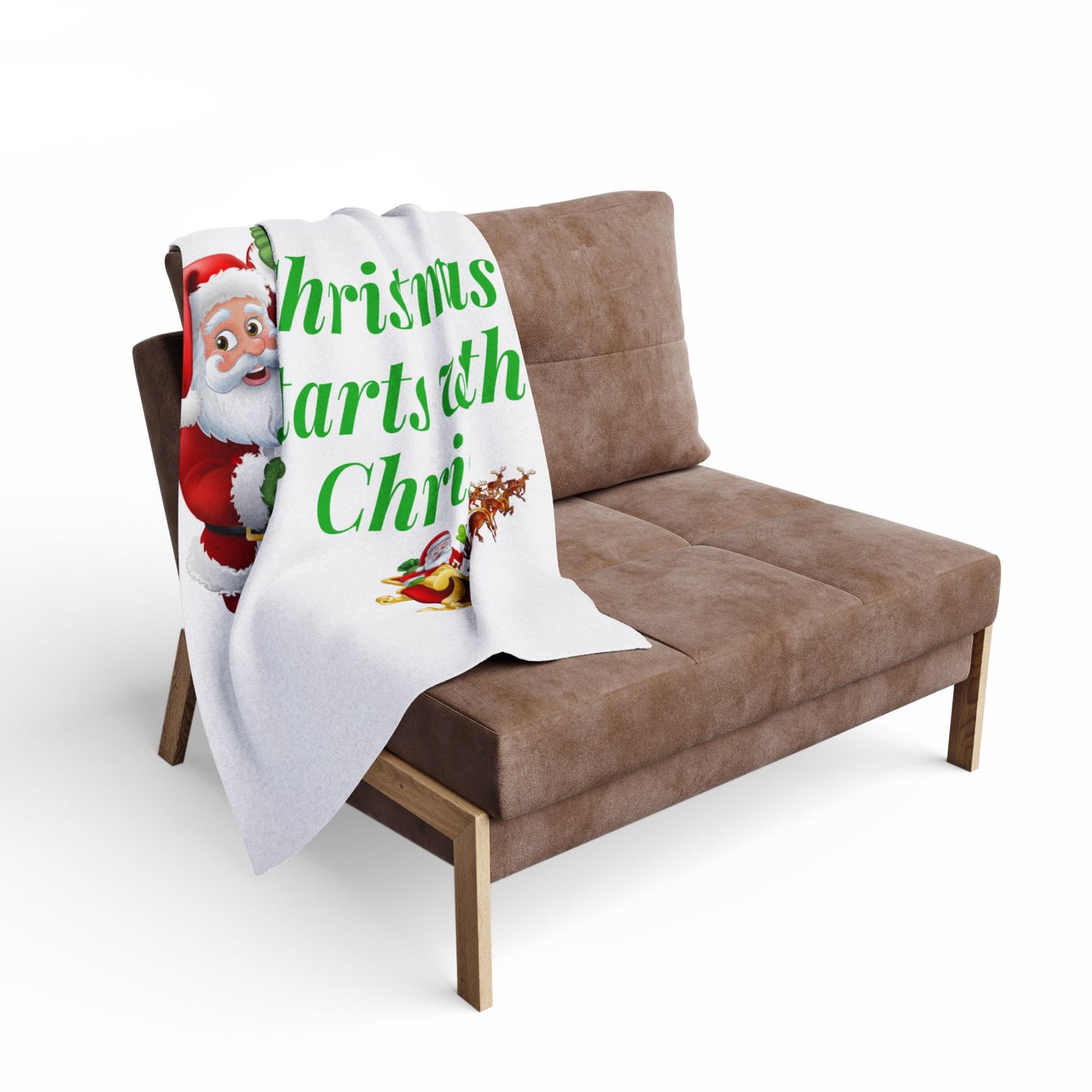 Arctic Fleece Blanket, Christmas Starts With Christ Fleece Blanket, Cozy Blanket, Home Decor Christmas, Kid Baby Room Decor, Winter Blanket
