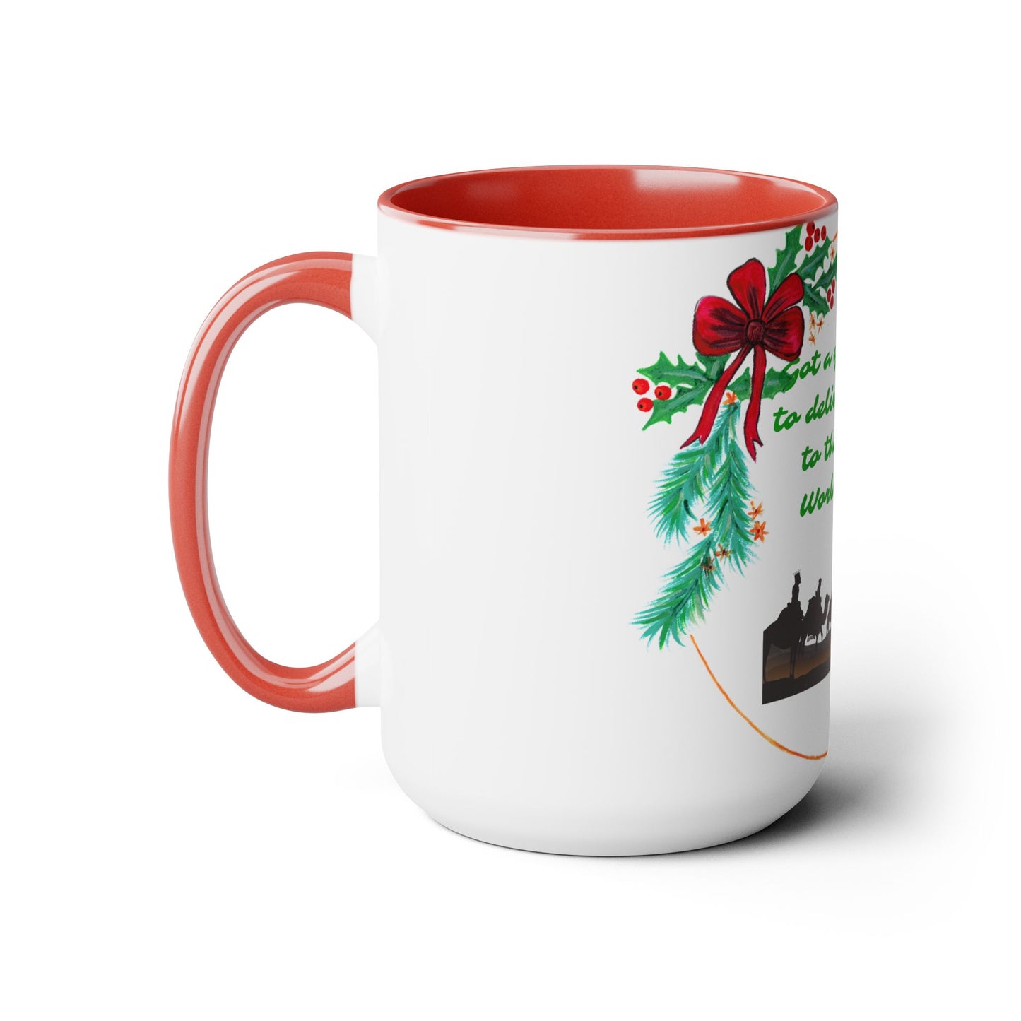 Coffee Mugs Two Toned 15oz, Santa's Special Gift CoffeeTea Mug, Christmas Coffee Mug, Faith Gift, Inspirational Quote Gift, Holiday Gift Mug