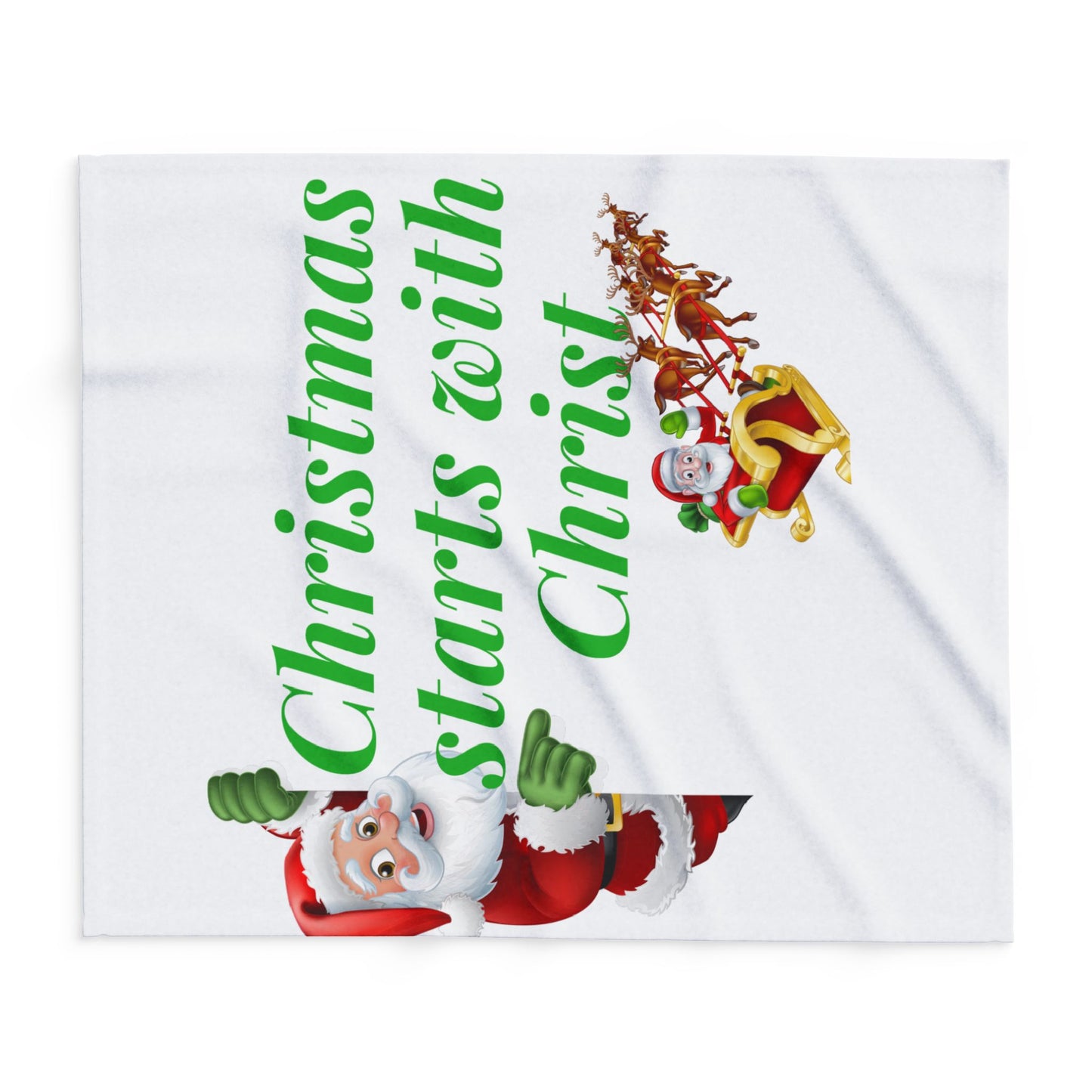 Arctic Fleece Blanket, Christmas Starts With Christ Fleece Blanket, Cozy Blanket, Home Decor Christmas, Kid Baby Room Decor, Winter Blanket