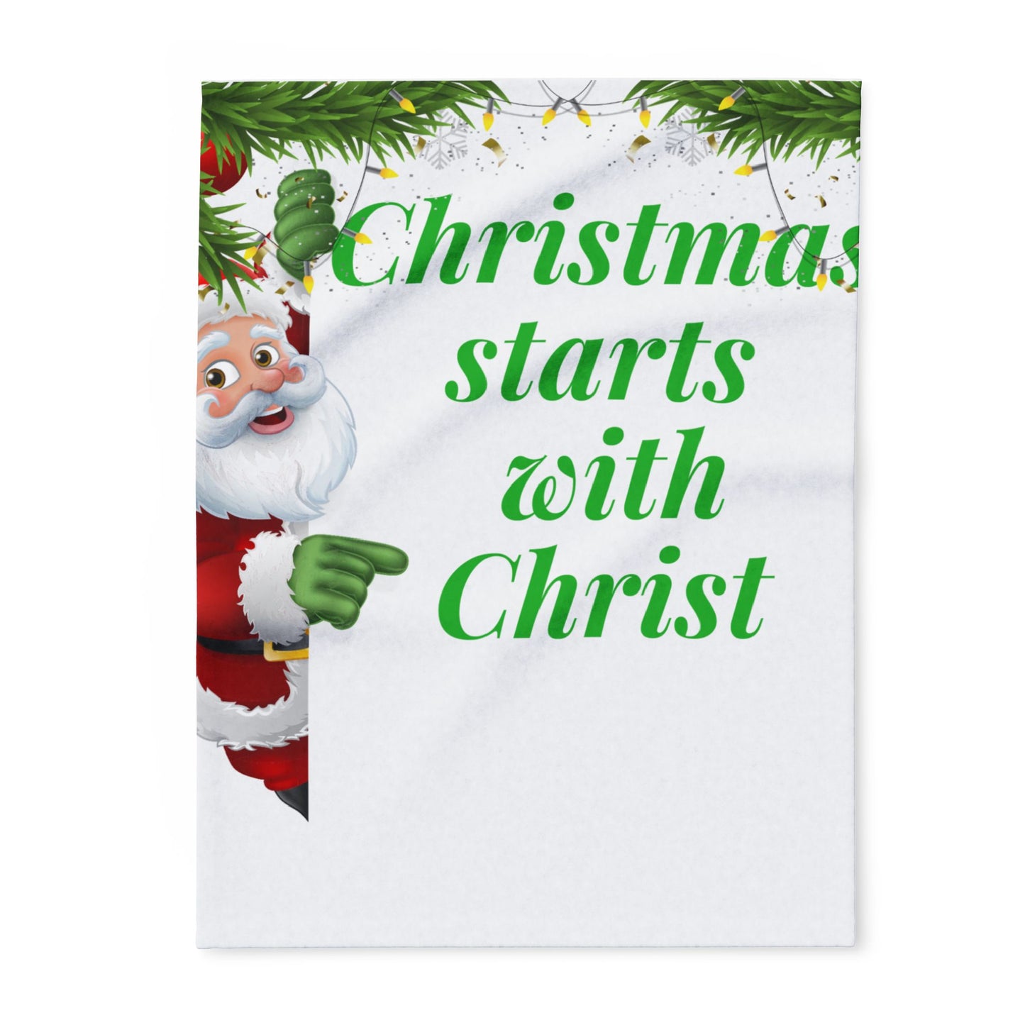 Fleece Blanket , Christmas Starts With Christ Blanket, Santa, Holiday Gift, Faith Gift, Cozy Blanket, Holiday Winter Baby Room Decor
