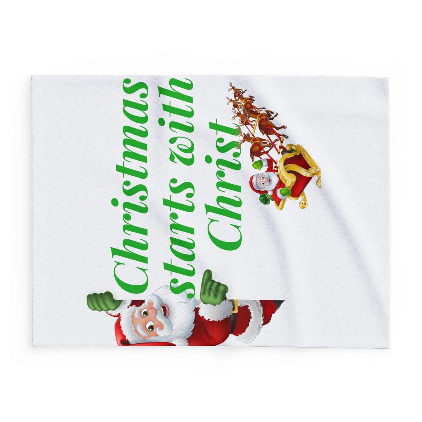 Arctic Fleece Blanket, Christmas Starts With Christ Fleece Blanket, Cozy Blanket, Home Decor Christmas, Kid Baby Room Decor, Winter Blanket