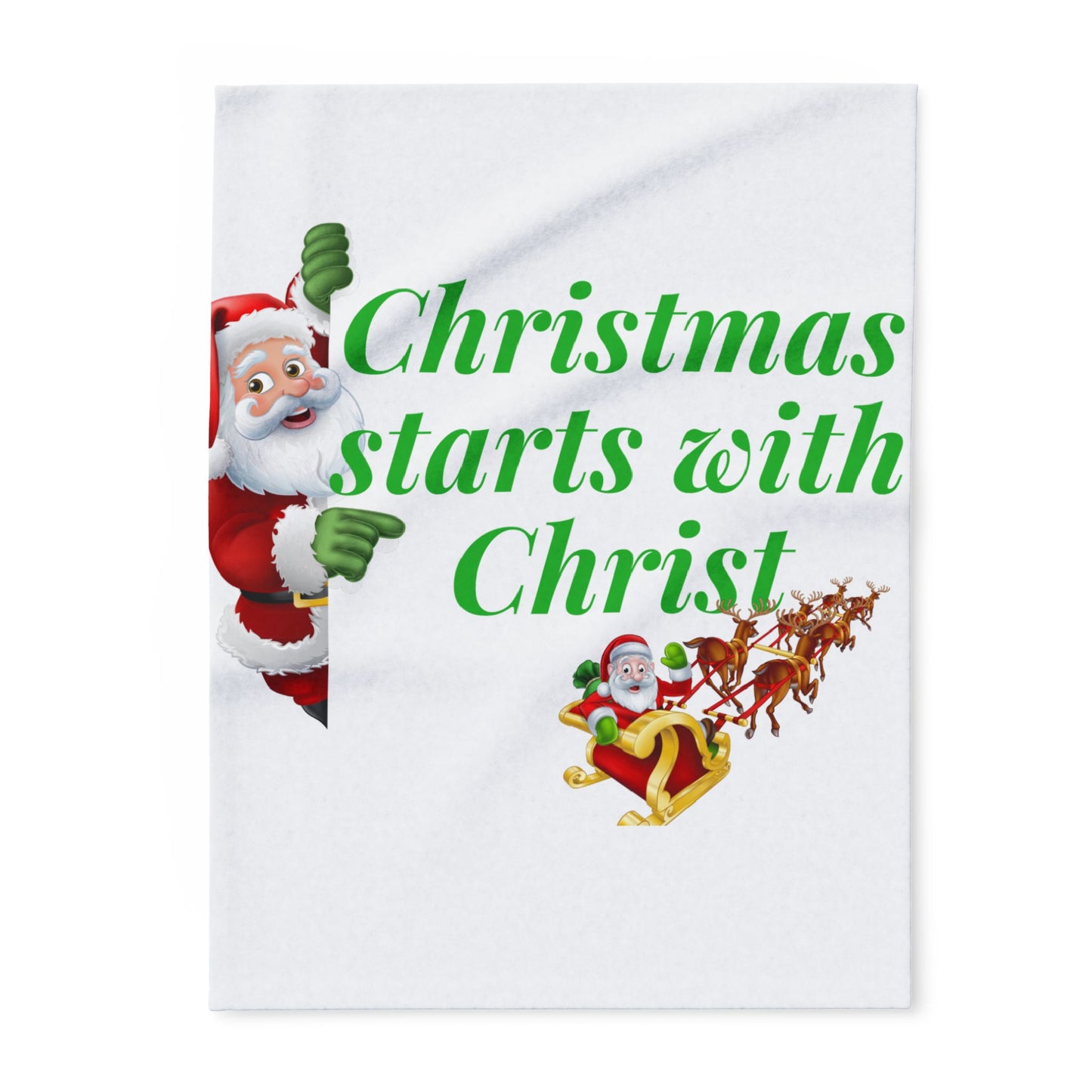 Arctic Fleece Blanket, Christmas Starts With Christ Fleece Blanket, Cozy Blanket, Home Decor Christmas, Kid Baby Room Decor, Winter Blanket