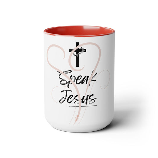 Speak Jesus Two-Tone Coffee Mugs, 15oz