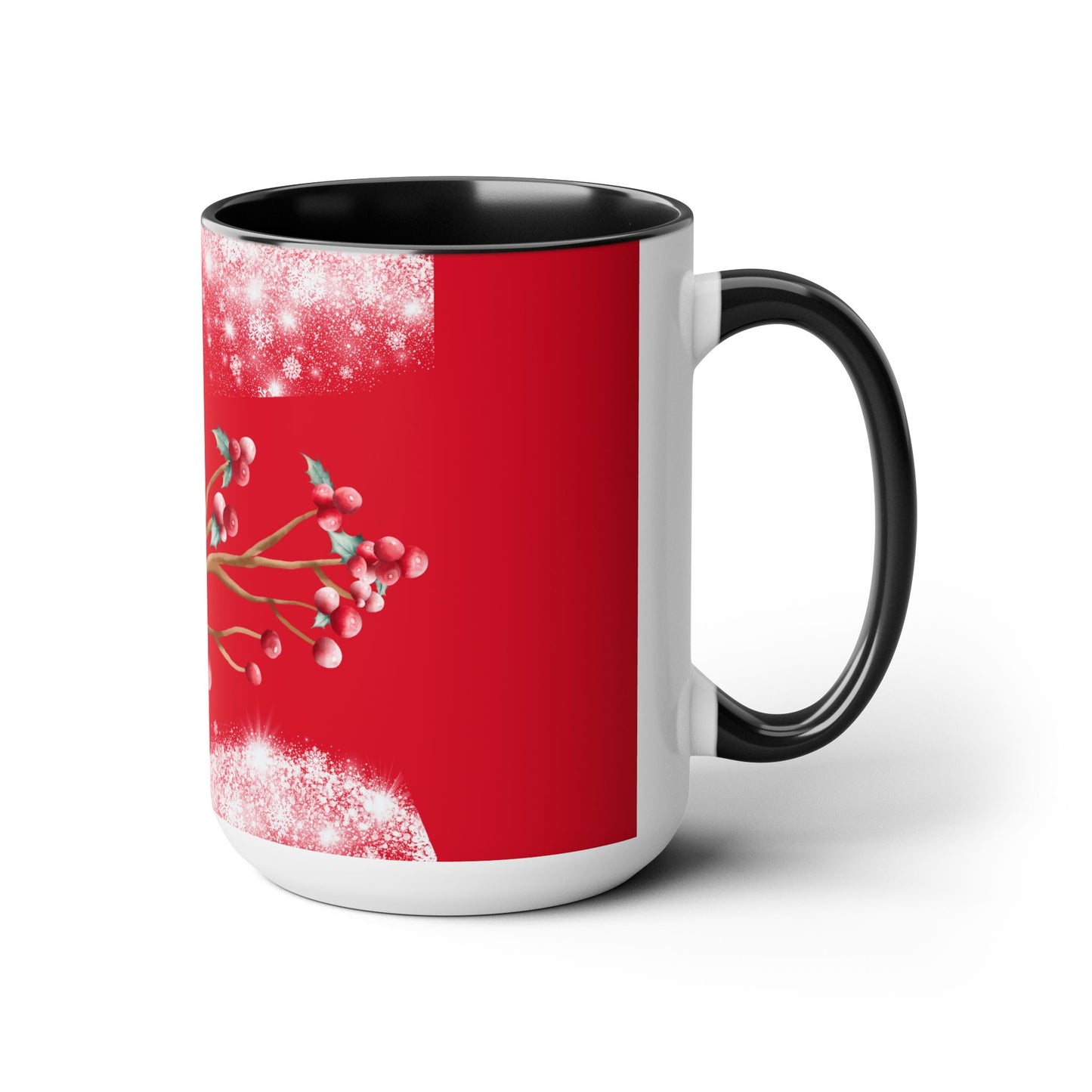 Coffee Mugs Two Toned 15oz, Holly Jolly Gift Coffee Tea Mug, Christmas Coffee Mug, Faith Gift, Inspirational Quote Gift Holiday Mug Cardinal