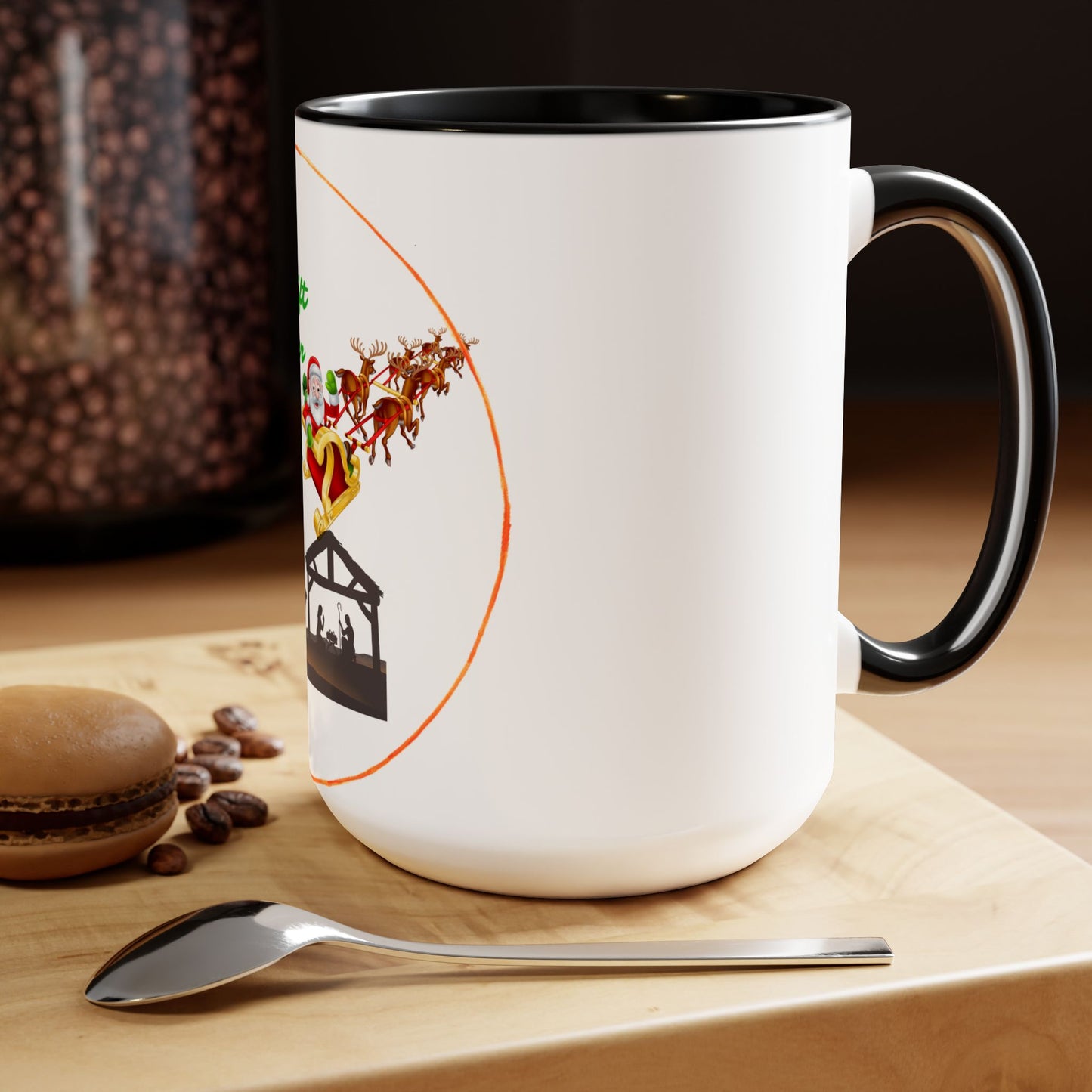 Coffee Mugs Two Toned 15oz, Santa's Special Gift CoffeeTea Mug, Christmas Coffee Mug, Faith Gift, Inspirational Quote Gift, Holiday Gift Mug