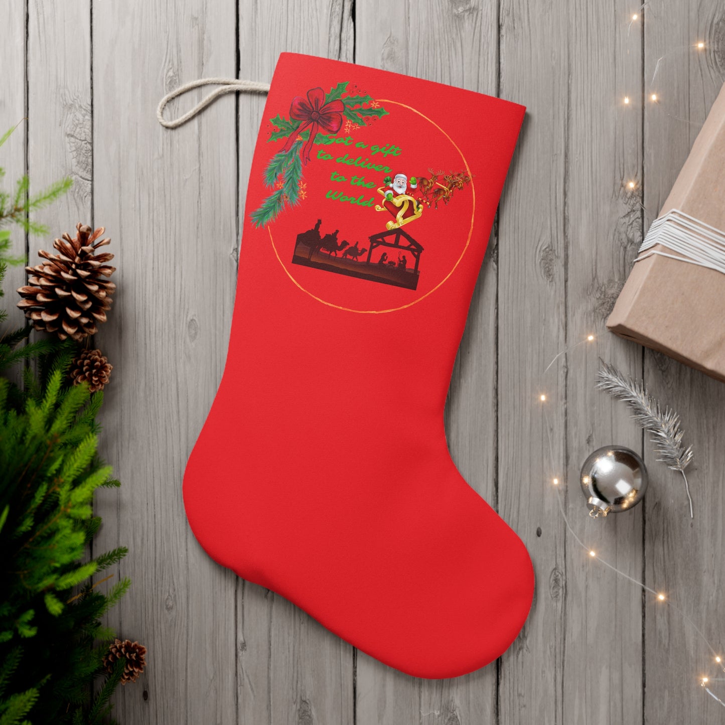 Christmas Stocking, Santa Stocking, Holiday Decor, Fireplace Christmas Stocking