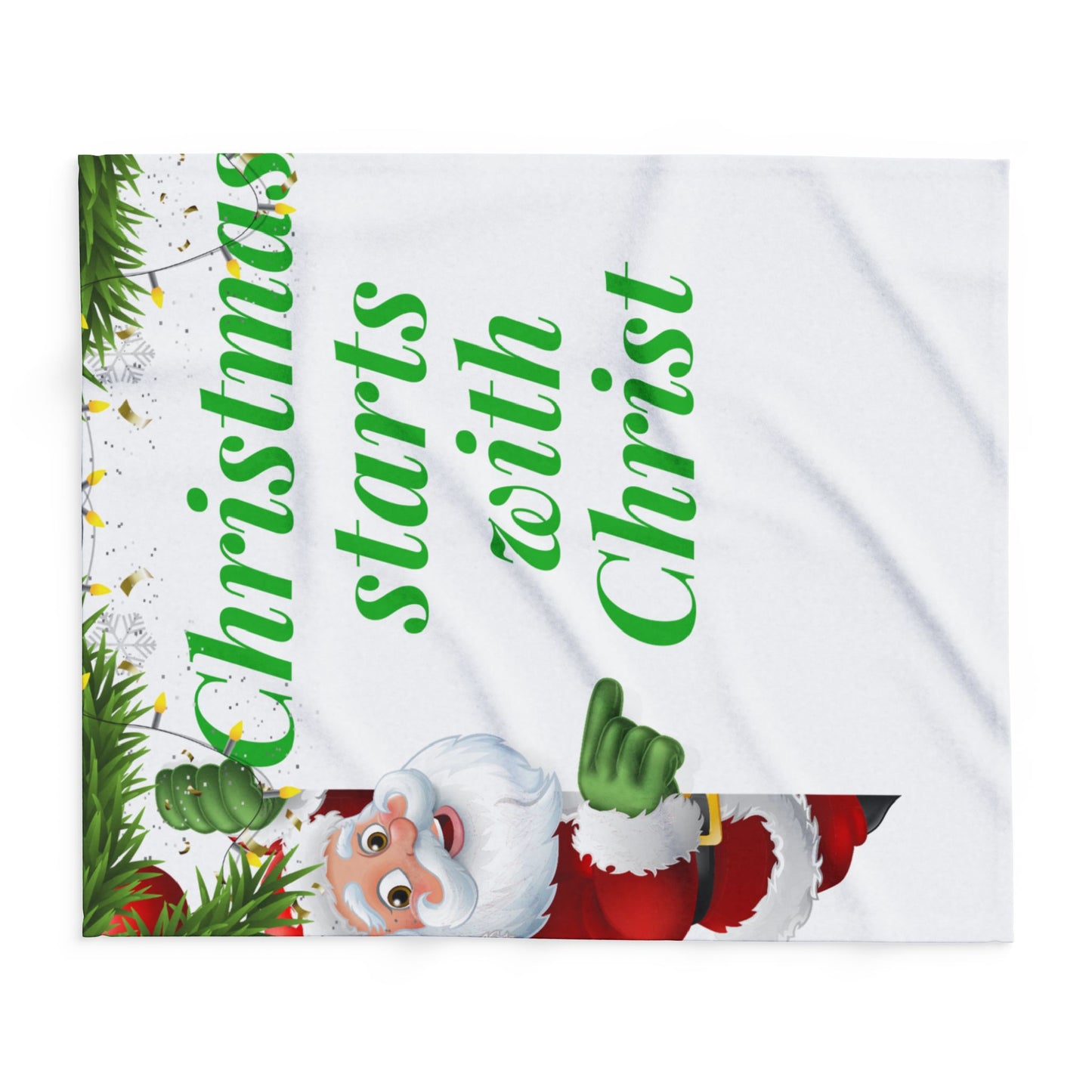 Fleece Blanket , Christmas Starts With Christ Blanket, Santa, Holiday Gift, Faith Gift, Cozy Blanket, Holiday Winter Baby Room Decor