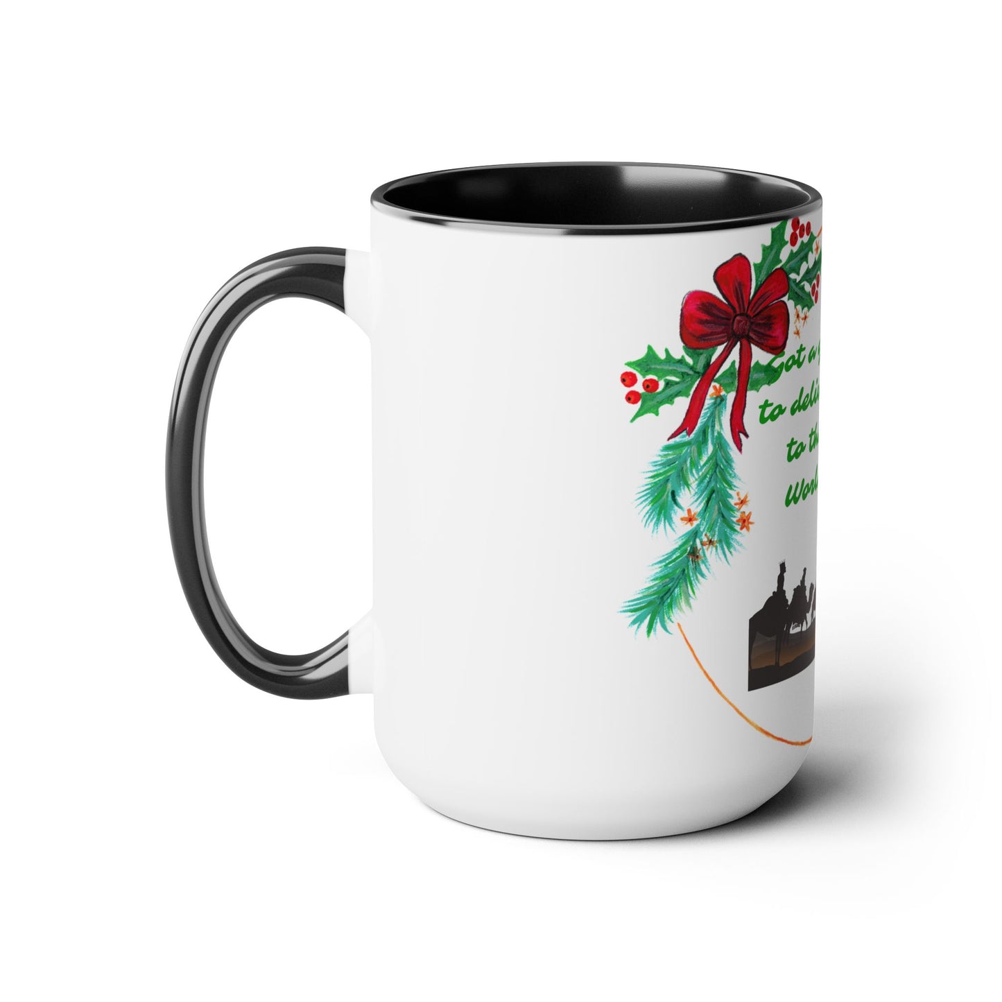 Coffee Mugs Two Toned 15oz, Santa's Special Gift CoffeeTea Mug, Christmas Coffee Mug, Faith Gift, Inspirational Quote Gift, Holiday Gift Mug