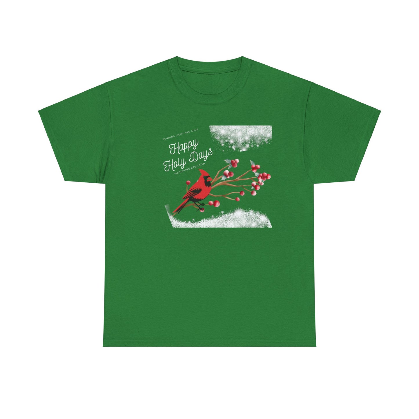 T-Shirt, Happy Holy Days Unisex T-shirt, Christmas Holiday T-shirt, Tee Shirt With Cardinal, Cotton T-shirt, Christmas Gift Shirt
